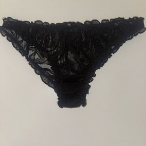 Zara Black Polkadot Sheer Lace Panties